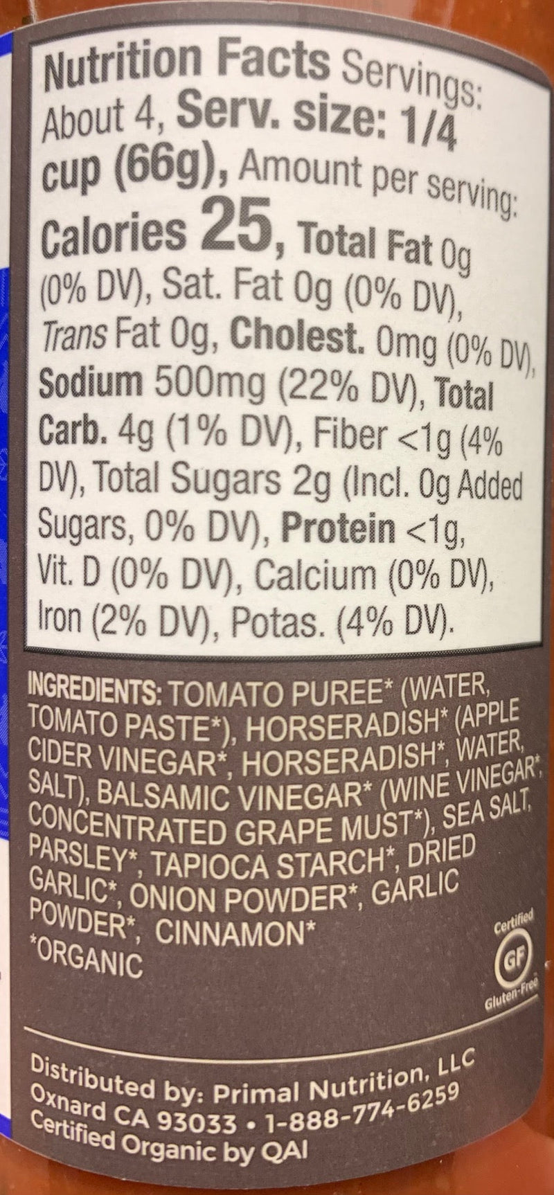 Primal Kitchen Unsweetened Cocktail Sauce, 8.5 oz