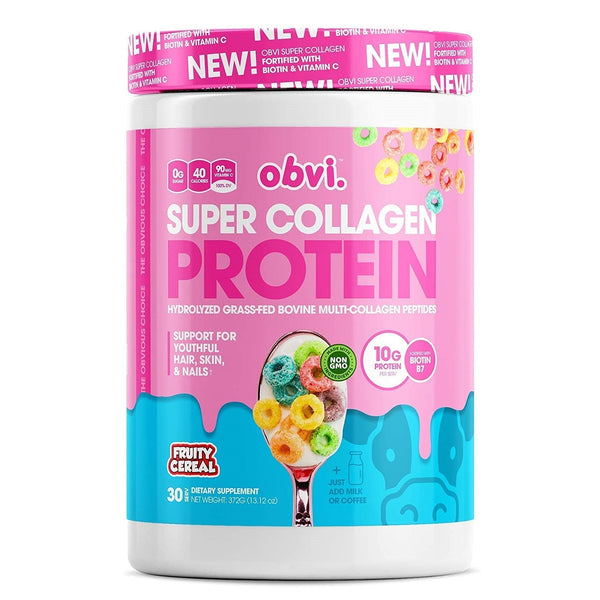 Super Collagen Protein Powder by Obvi - Fruity Cereal 