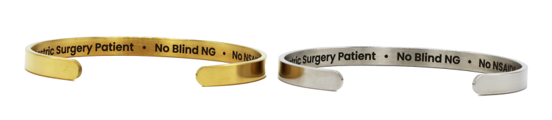 Gastric Surgery Stainless Steel Medical Alert Bracelet Cuff by BariatricPal