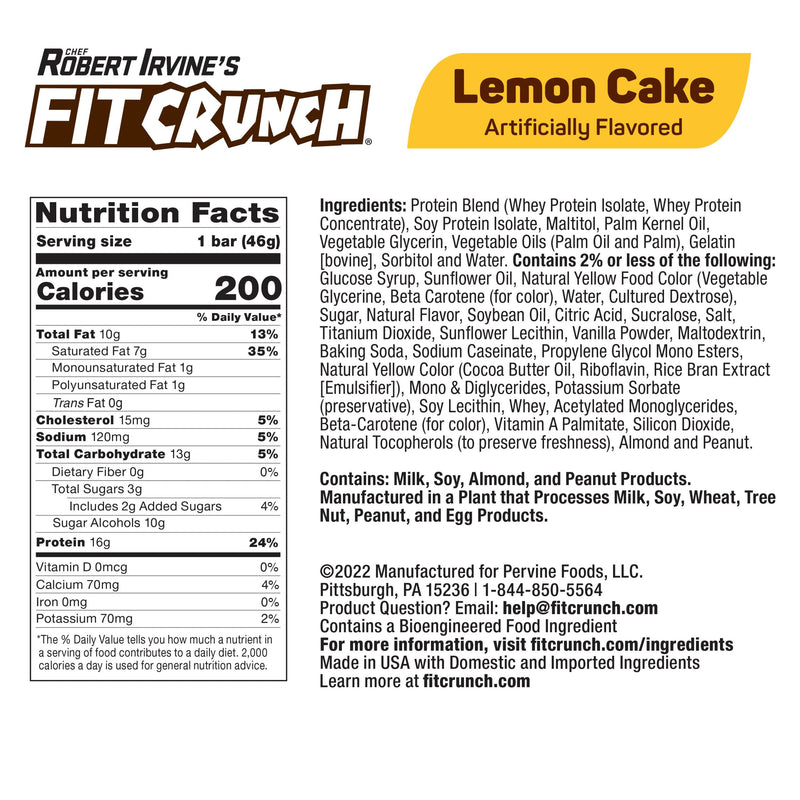 Robert Irvine's Fit Crunch Snack Size Whey Protein Baked Bar