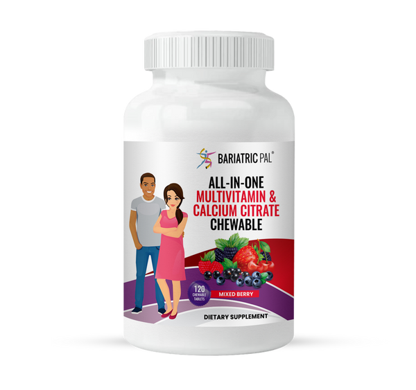 BariatricPal "ALL-IN-ONE" Chewable Multivitamin with Calcium Citrate & Iron - Mixed Berry (NEW!)