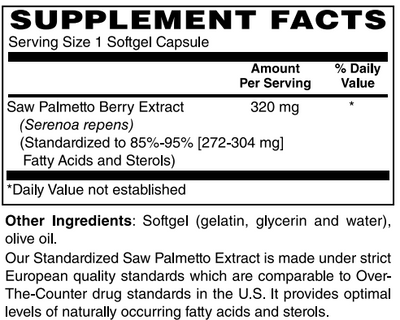 Saw Palmetto 320mg Softgel by Netrition