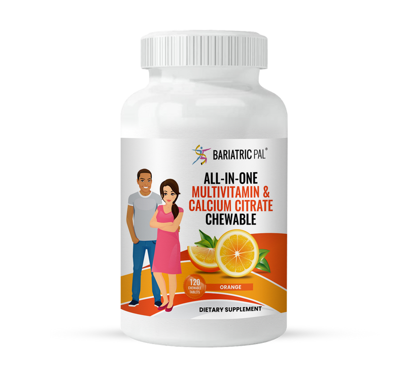 BariatricPal "ALL-IN-ONE" Chewable Multivitamin with Calcium Citrate & Iron - Orange (NEW!)