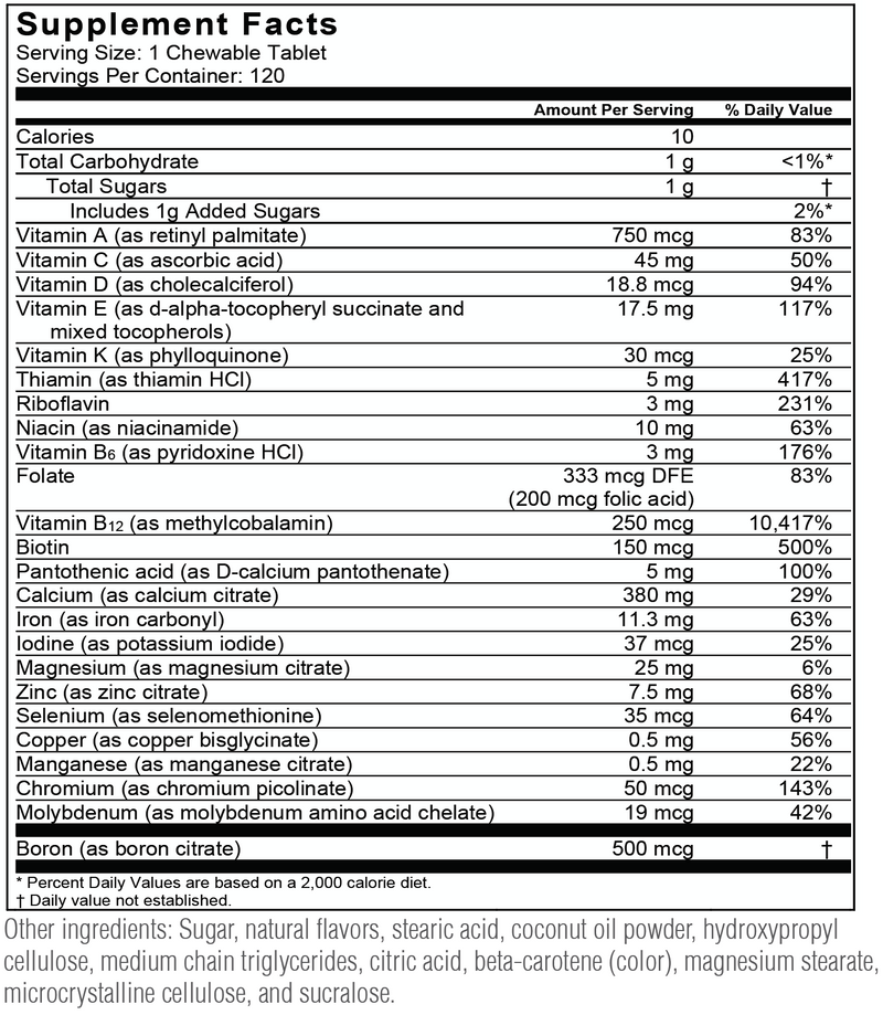 BariatricPal "ALL-IN-ONE" Chewable Multivitamin with Calcium Citrate & Iron - Orange (NEW!)