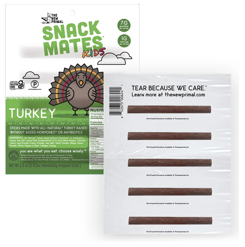 Snack Mates Meat Sticks (5 Mini Sticks) by The New Primal