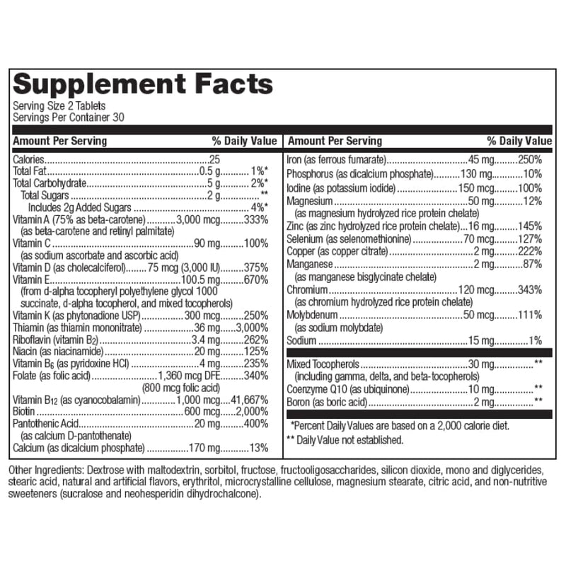 Bariatric Advantage Advanced Multi EA Chewable with 45mg Iron 