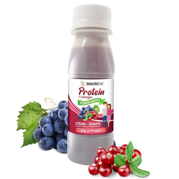 BariatricPal 25g Whey Protein & Collagen Power Shots - Cran Grape - Liquid Protein