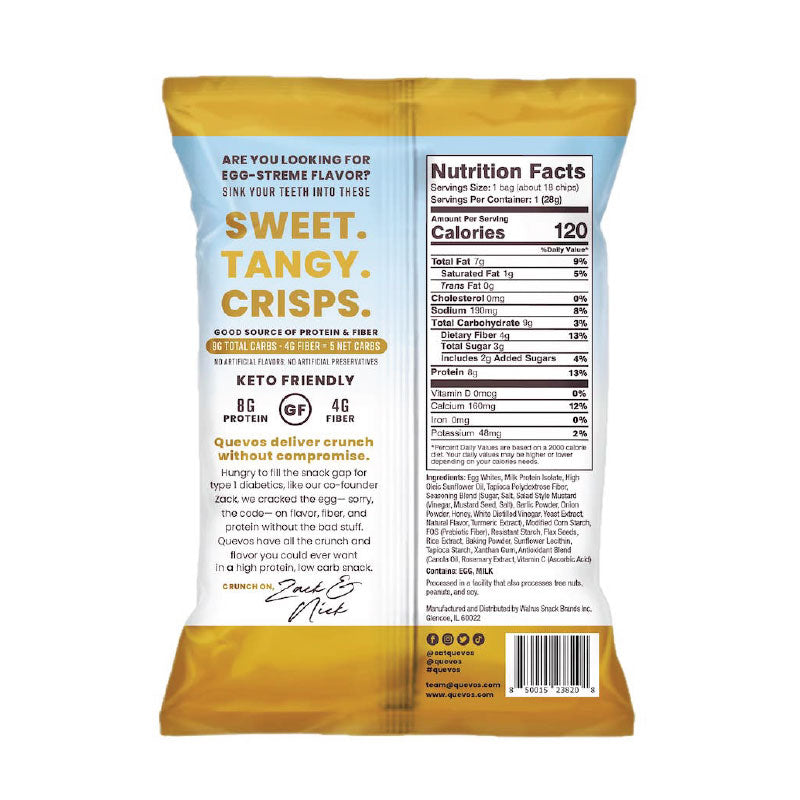 Quevos Keto Friendly Pita Style Protein Chips 1 oz