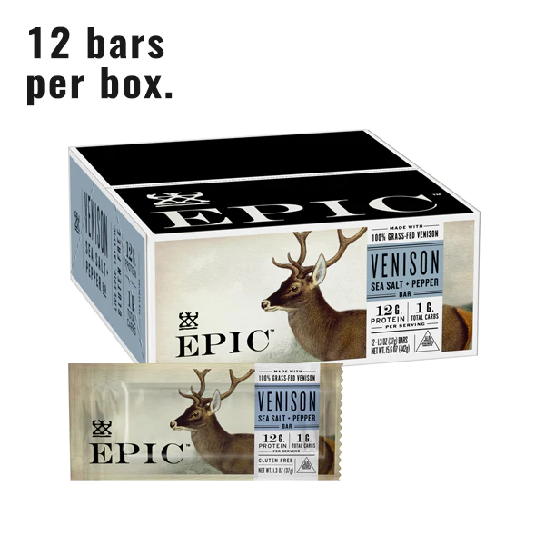 Epic Meat Bar - Venison Sea Salt Pepper Bar 