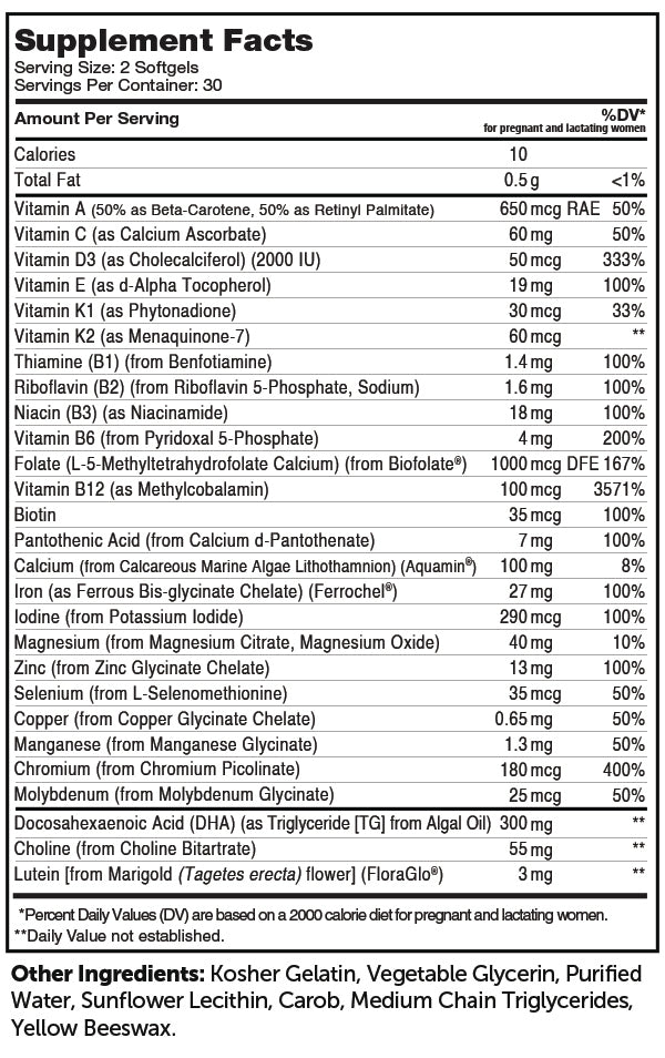 Prenatal +DHA 300 Kosher Softgels by Zahler